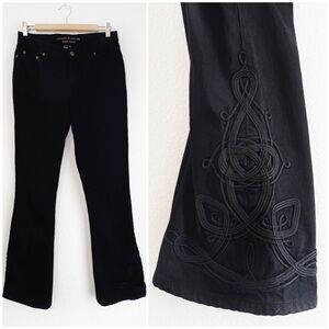 Lauren Ralph Lauren Western Trim Flare Jeans in Black 6